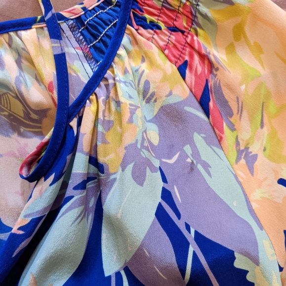 Yumi Kim Joey Blue Floral Silk Top Women's Size Small Revolve - Picture 9 of 10